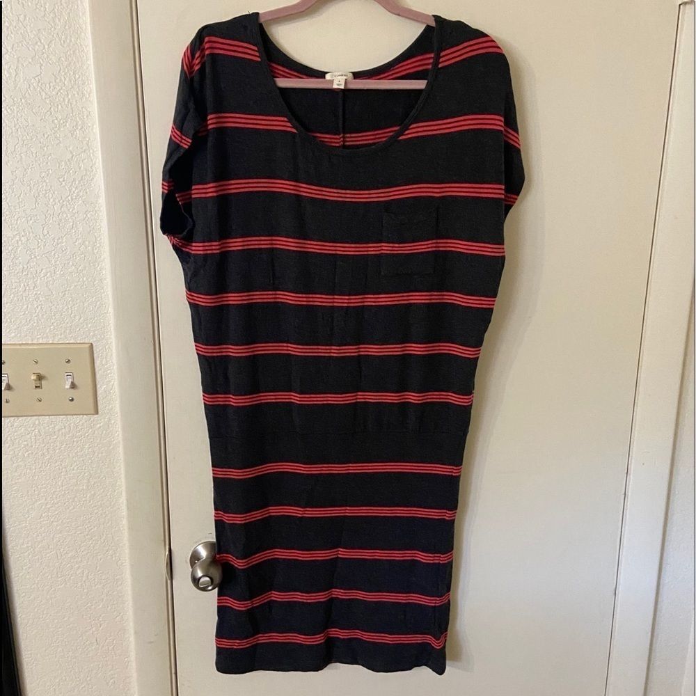 Caslon pink/black striped dress size 8